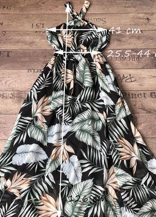 Длинное платье с тропическим принтом5 фото