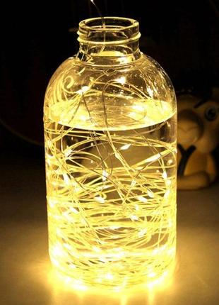 Діодна гірлянда-дріт роса на 10 м, 100 лампочок від батарейок4 фото