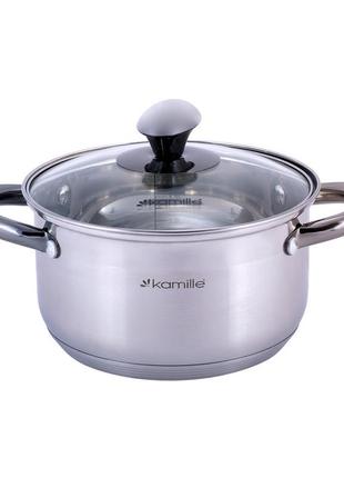 Каструля з кришкою kamille km-4921 2 л 18 см