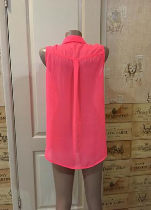 Блуза свободная цвет розовый кислотный2 фото