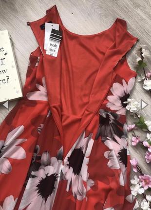 Супер красивое, яркое шифоновое платье с цветами, платья с цветочным принтом,10 фото