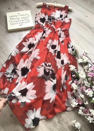 Супер красивое, яркое шифоновое платье с цветами, платья с цветочным принтом,