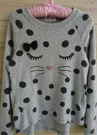 Кофточка с котиком h&m 6-8л