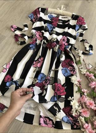 Красиве літнє плаття з квітковим принтом, сукні з квітами4 фото