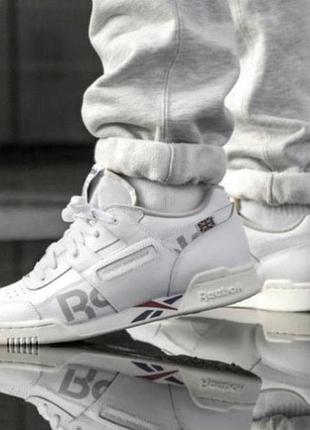 Очень стильные белые кроссовки reebok оригинал, мужские кроссовки reebok