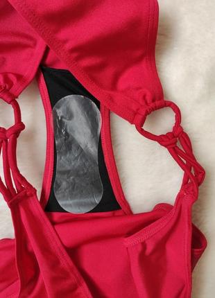 Червоні жіночі плавки низ купальника купальні труси батал великого розміру бікіні9 фото