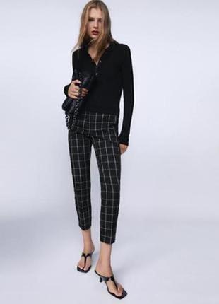 Клетчатые брюки zara, материал приятный к телу стрейчевый - отлично тянется, мягенький