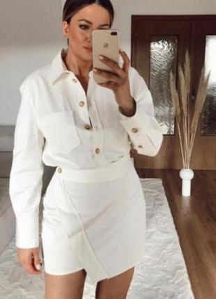 Платье мини  zara котон блогер 4