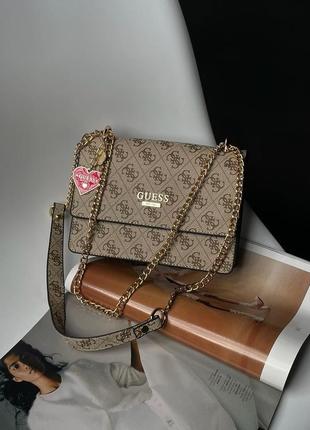 Сумка в стиле guess mini bag gold