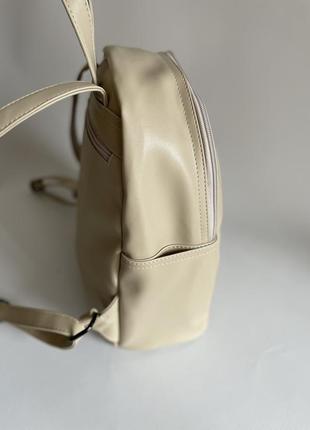Рюкзак женский портфель бежевый на работу в зал в школу4 фото