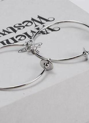 Круглые серьги кольца сережки vivienne westwood с логотипом, оригинал