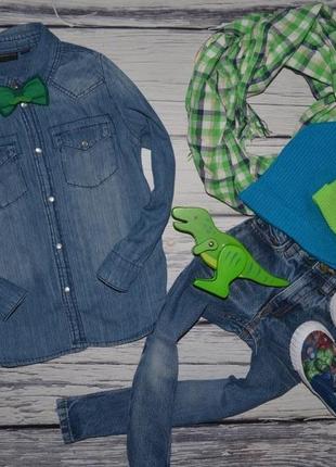 5 - 6 лет 110 - 116 см очень крутая модная фирменная джинсовая рубашка