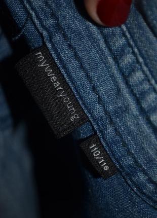 5 - 6 лет 110 - 116 см очень крутая модная фирменная джинсовая рубашка10 фото