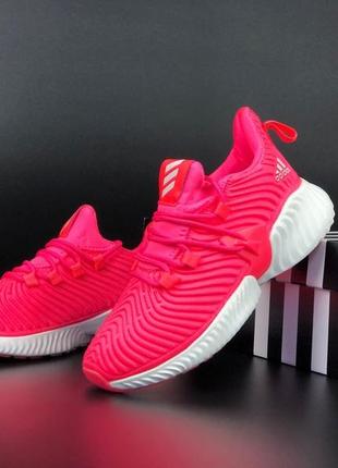 Жіночі кросівки adidas  рожеві з білим3 фото