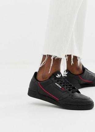 Эксклюзивные черные кожаные кроссовки adidas originals continental 80, кеды adidas унисекс8 фото