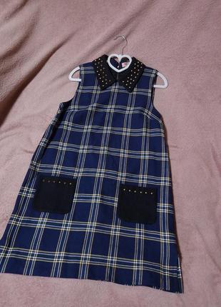 Сукня juicy couture plaid shift dress вовна віскоза розмір с м4 фото