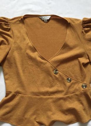 Блузка коричнева кемел із ґудзиками