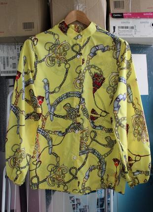 Стильная блуза с принтом "цепи"3 фото