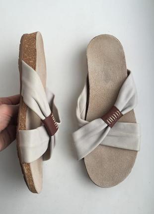 Шкіряні шльопанці go soft 38 р. натуральна шкіра, в стилі birkenstock