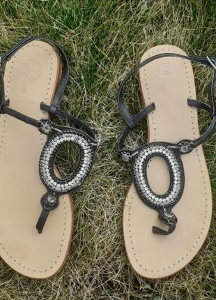 Bata original босоножки босоніжки сандалии кожаные cuoio vero с камнями стразами2 фото