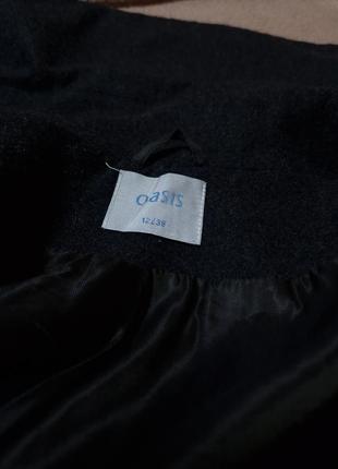 Пальто кейп oasis шерсть wool viscose темно серо-синего цвета размер 128 фото