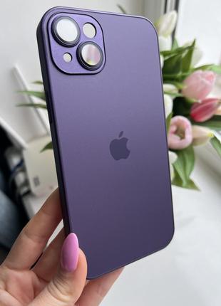 Чехол стеклянный матовый iphone 14 plus
