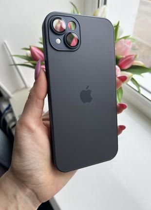 Стеклянный матовый чехол iphone 14 plus