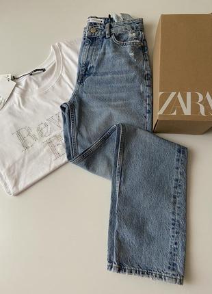 Джинси з потертостями zara 34 eur