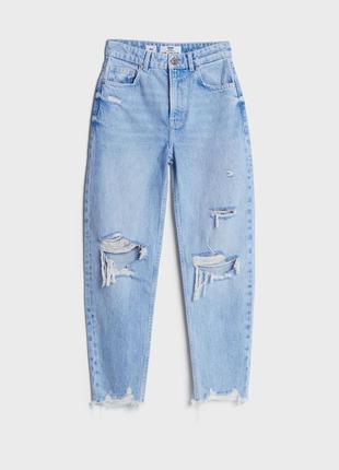 Джинси yırtık detaylı mom fit jean bershka1 фото