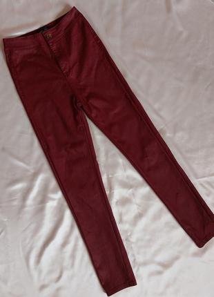 Брюки джинсы красные3 фото