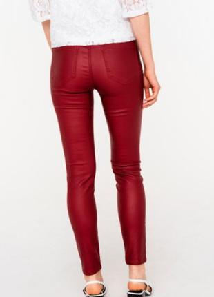 Брюки джинсы красные2 фото