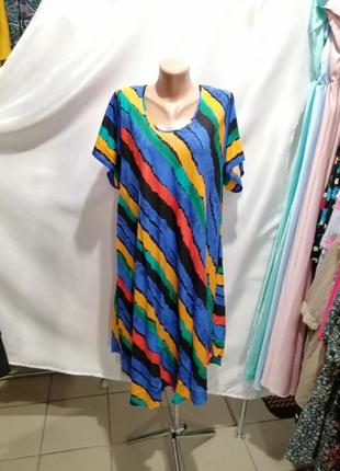 Легка літня сукня з натуральної тканини бавовна фасон розлітайка тканина, що струмує по тілу, холод