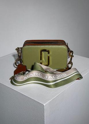 Сумка жіноча в стилі marc jacobs small camera bag green/brown