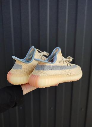 Жіночі кросівки adidas yeezy  boost 350 v2 yellow blue5 фото