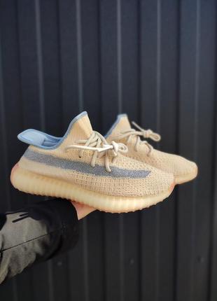 Жіночі кросівки adidas yeezy  boost 350 v2 yellow blue2 фото