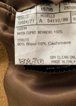 Чоловіче коричневе бежеве пальто кашемір шерсть wool canali m l 48 508 фото