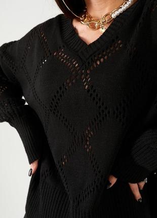 Кофта свитер ажурная 70% шерсть10 фото