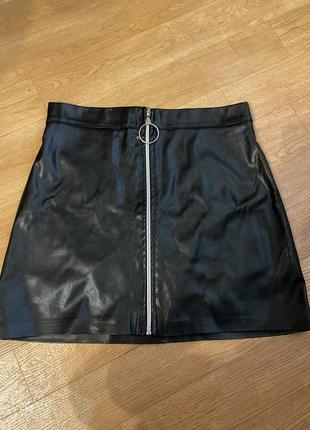 Юбка кожаная