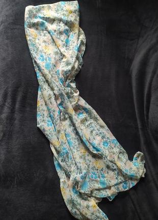 Хустинка-шарф ніжний жіночий в квітковий принт