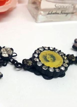 Ожерелье в стиле ретро винтаж с кристаллами гематитовое покрытие дания pilgrim5 фото