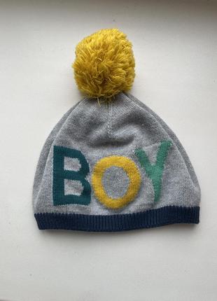 Весенняя шапка boy для мальчика 6 12 gap с помпоном с бамбоном