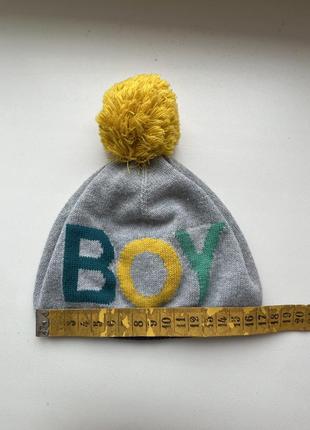 Весенняя шапка boy для мальчика 6 12 gap с помпоном с бамбоном2 фото