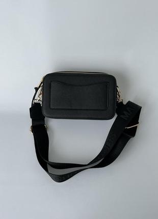 Marc jacobs snapshot black gold популярная трендовая сумочка марк джейкобс черная сумка золотой логотип 2