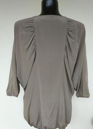 Фирменная стильная качественная натуральная базовая блуза из шелка.3 фото