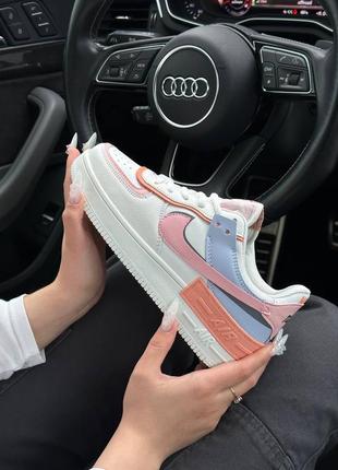 🔥женские кроссовки nike air force 1 shadow white orange sky7 фото