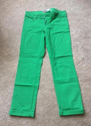 Зелені котонові штани /джинси