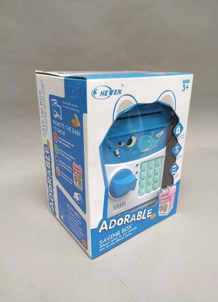 Дитяча електронна скарбничка сейф adorbable blue з кодовим замком