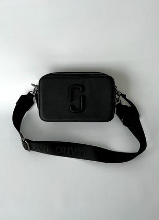 Marc jacobs snapshot black logo популярная сумочка марк джейкобс черная сумка