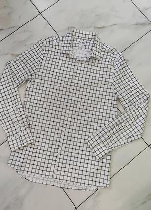 Чоловіча біла сорочка в карту zara man m-l (48-50)