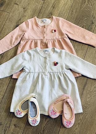 Демисезонные тёплые нарядные платья для близнецов vertbaudet (франция)